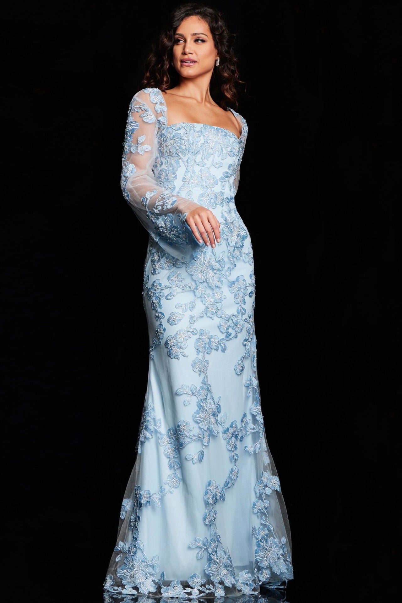 Jovani 220520 Long Formal Floral Evening Dress