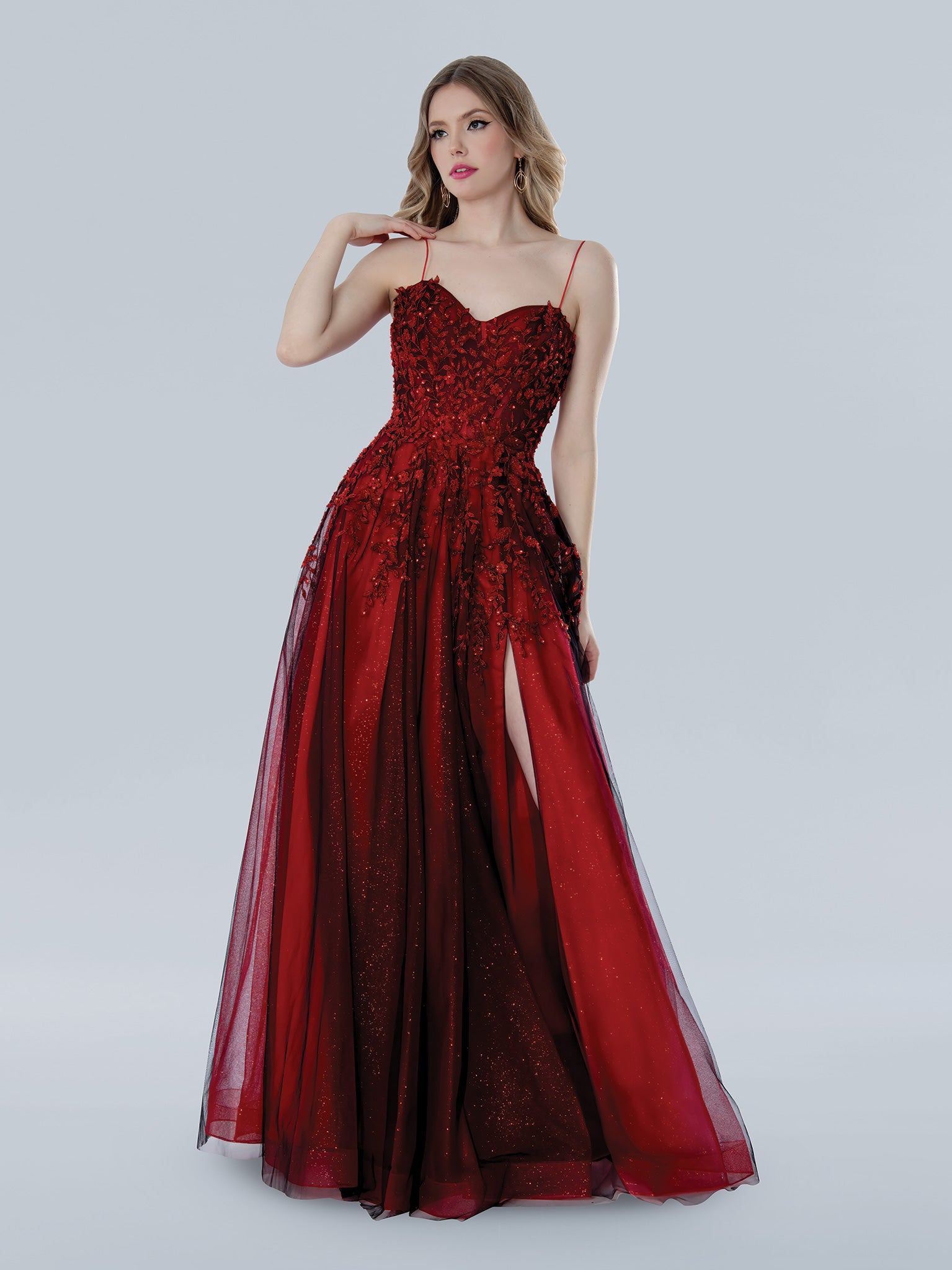 Stella Couture 25109 Long Prom Dress Red / 2 Stella Couture 25109 Long Prom Dress Red / 2
