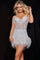 Cocktail Dresses Short Feather Sequin Cocktail Dress Off-White