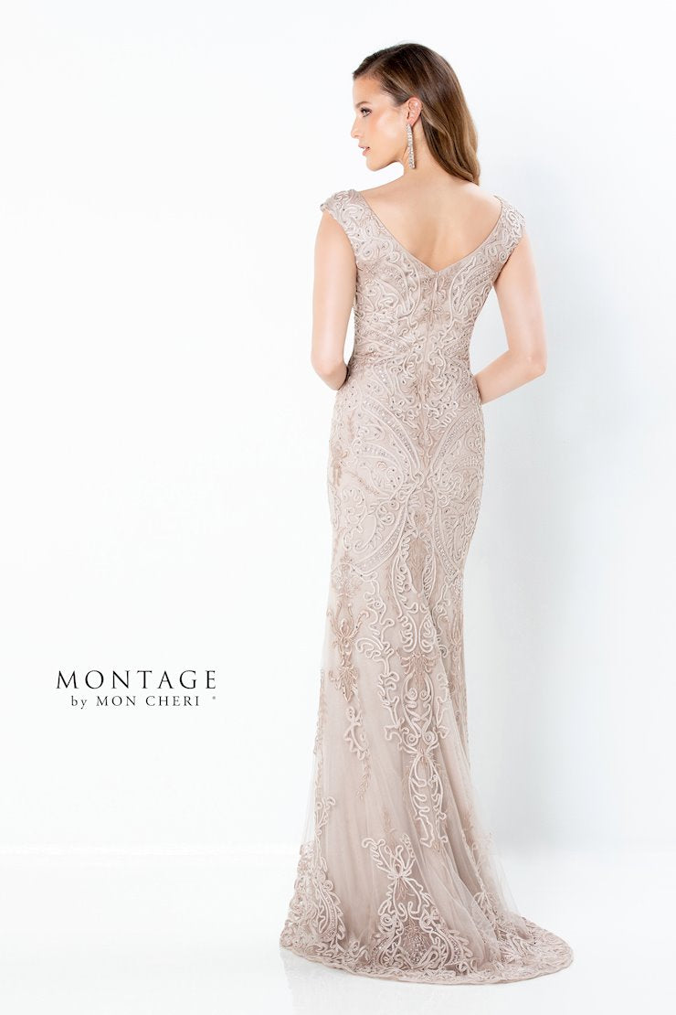 Montage 220934 Fitted Long Beaded Evening Formal Dress
