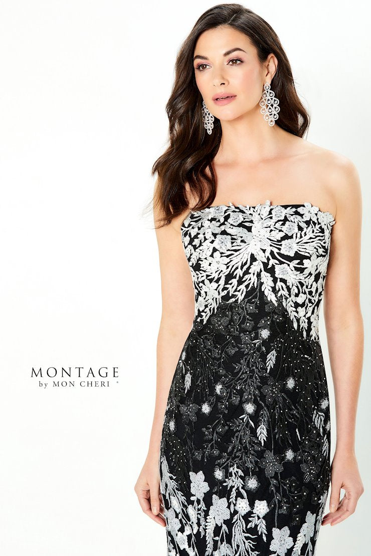 Formal Dresses Long Lace Detail Formal Dress Black/White/Multi
