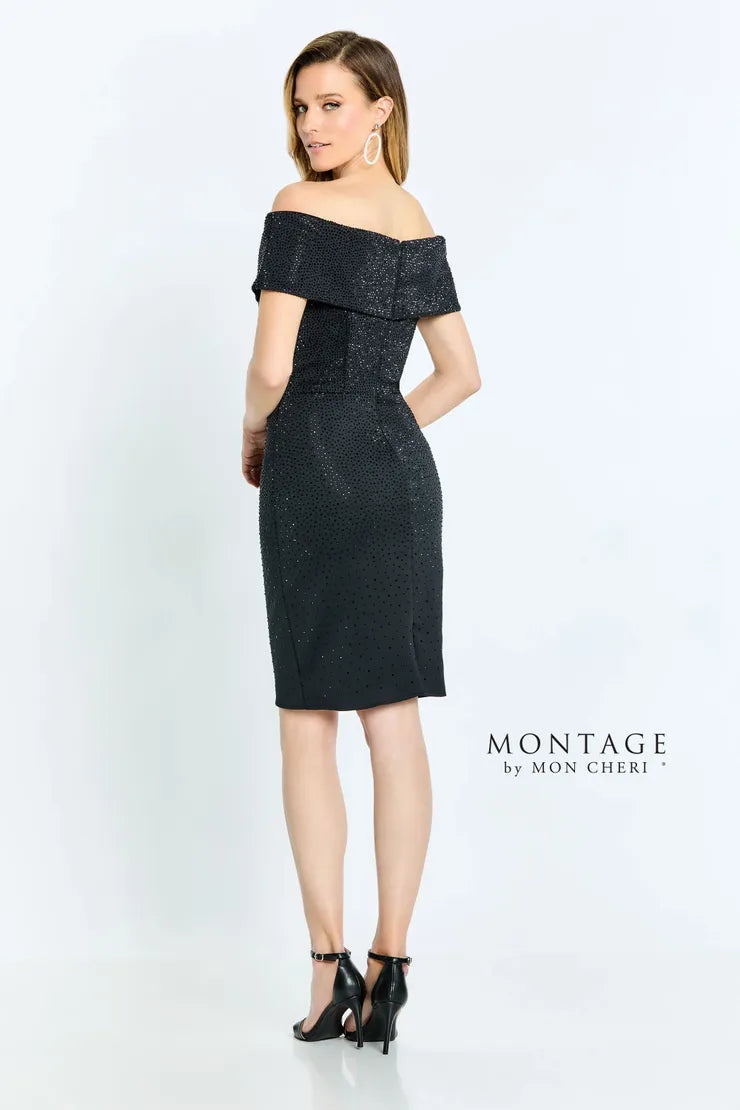 Montage 220949S Short V Neck A Line Cocktail Dress