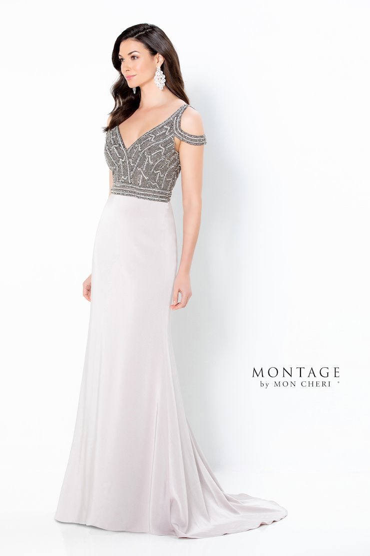 Montage 220951 Beaded Gown Long Bodice Formal Dress