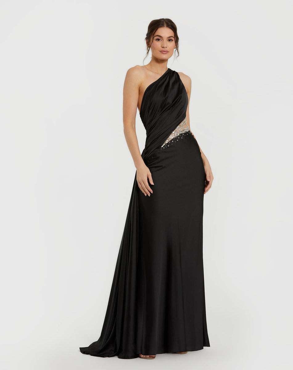 Mac Duggal Women's Satin One-Shoulder Gown - Powder Blue