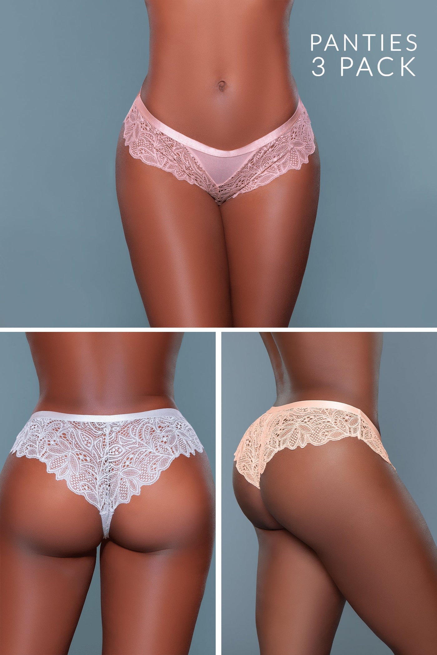 Underwear 2212B3PK Wren Cheeky 3 Pack Pink/Peach/Grey