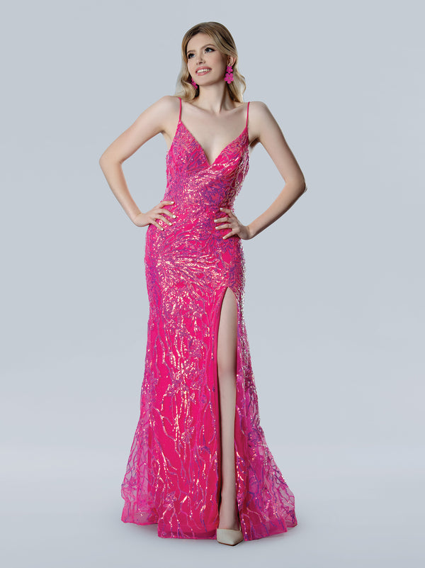 Stella Couture 25129 Fitted Long Formal Slit Evening Prom Dress