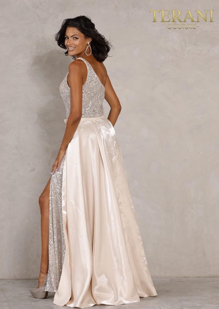 Terani Couture One Shoulder Long Dress 2215P0025 - The Dress Outlet