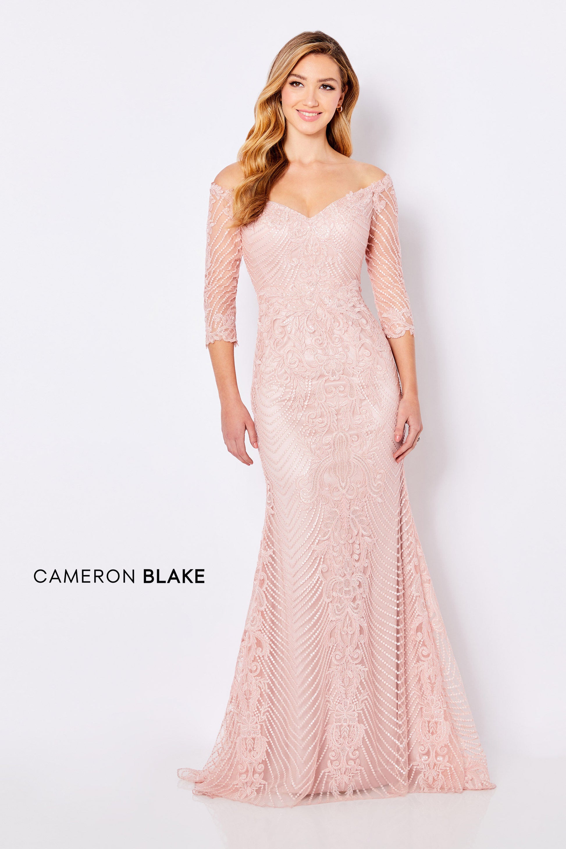 Cameron Blake 221688 Long Evening Gown Fitted Formal Dress
