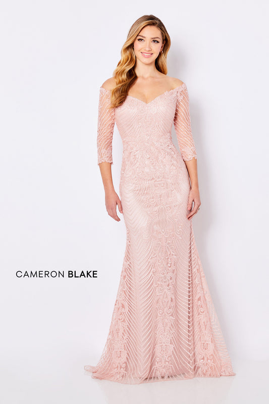 Cameron Blake 221688 Long Evening Gown Fitted Formal Dress