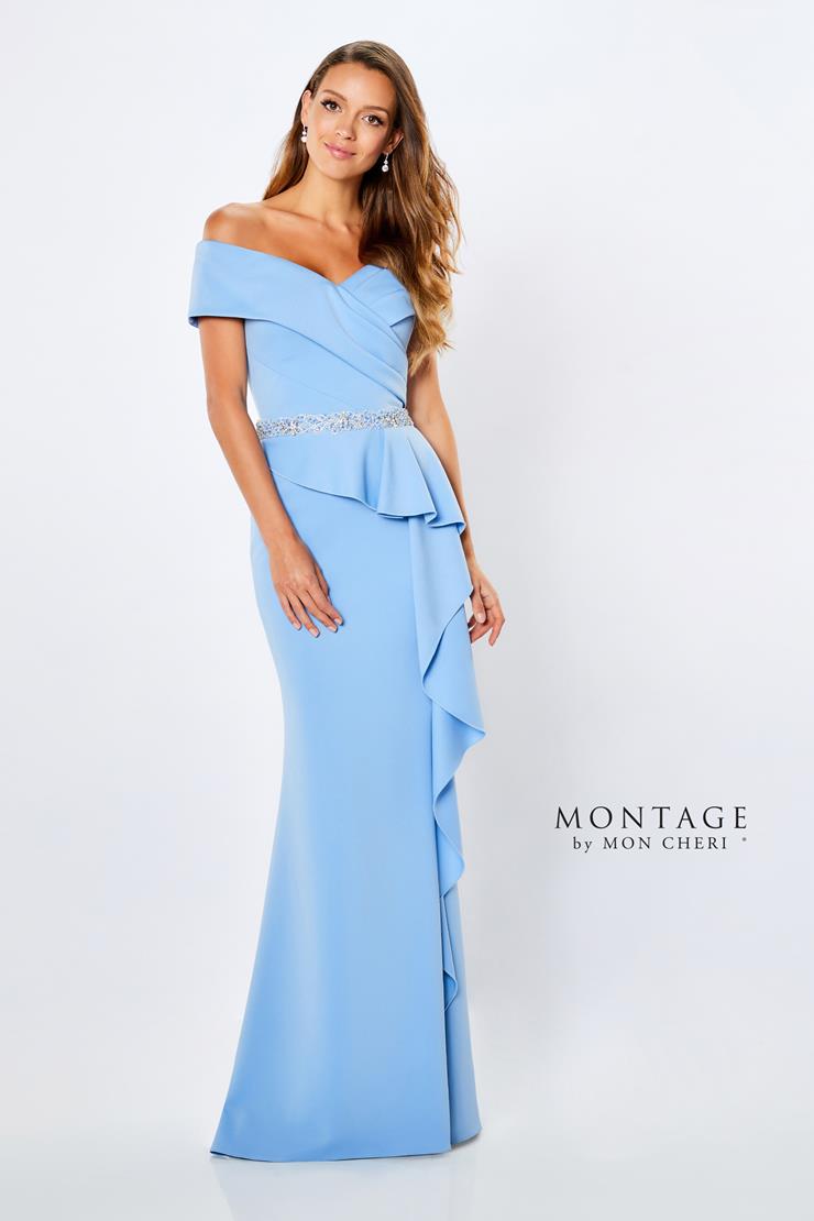 Montage 221976 Long Ruffle Slit Formal Evening Dress