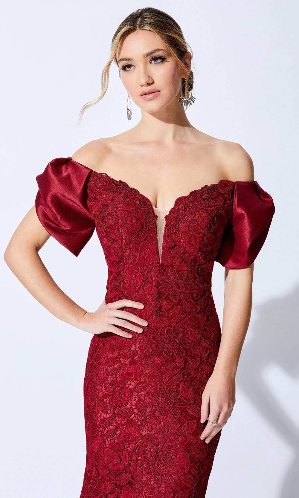 Ivonne D 221D46 Long Fitted Lace Formal Evening Dress