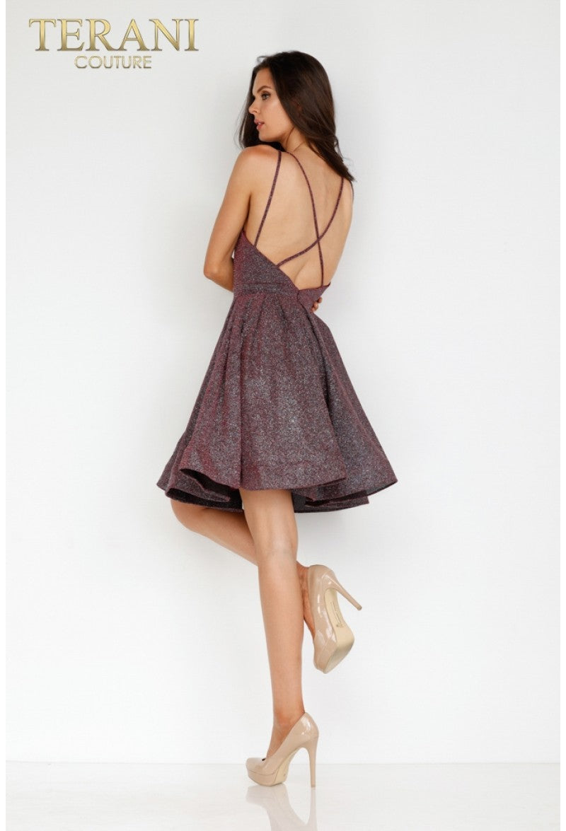 Terani Couture 2225H0457 Homecoming Short Cocktail Prom Glitter Dress