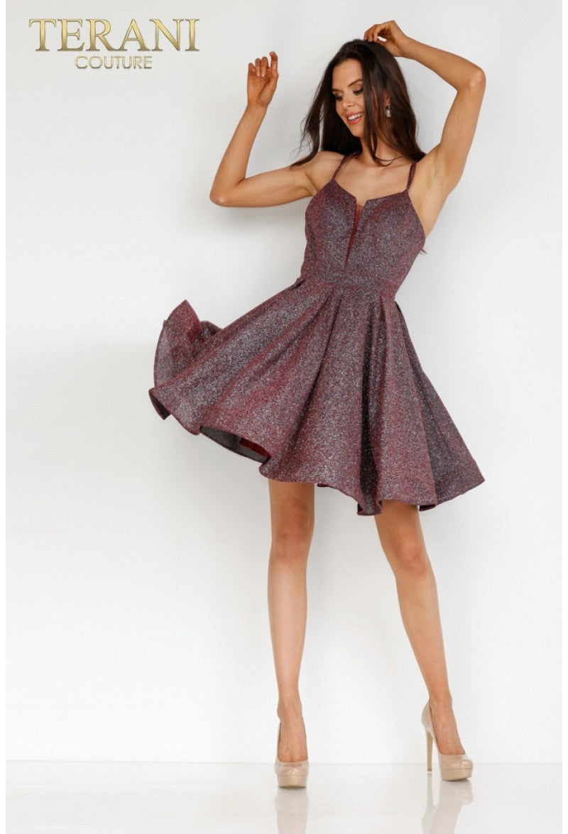 Terani Couture 2225H0457 Homecoming Short Cocktail Prom Glitter Dress