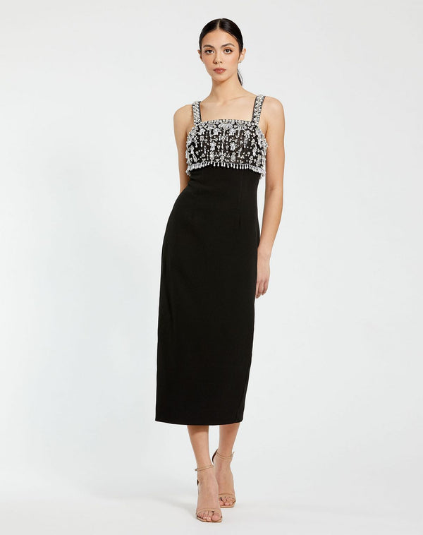 Beaded Formal Dress Prom Midi Mac Duggal 2226