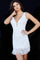 Cocktail Dresses Fitted Short Beaded Fringe Cocktail Dress White