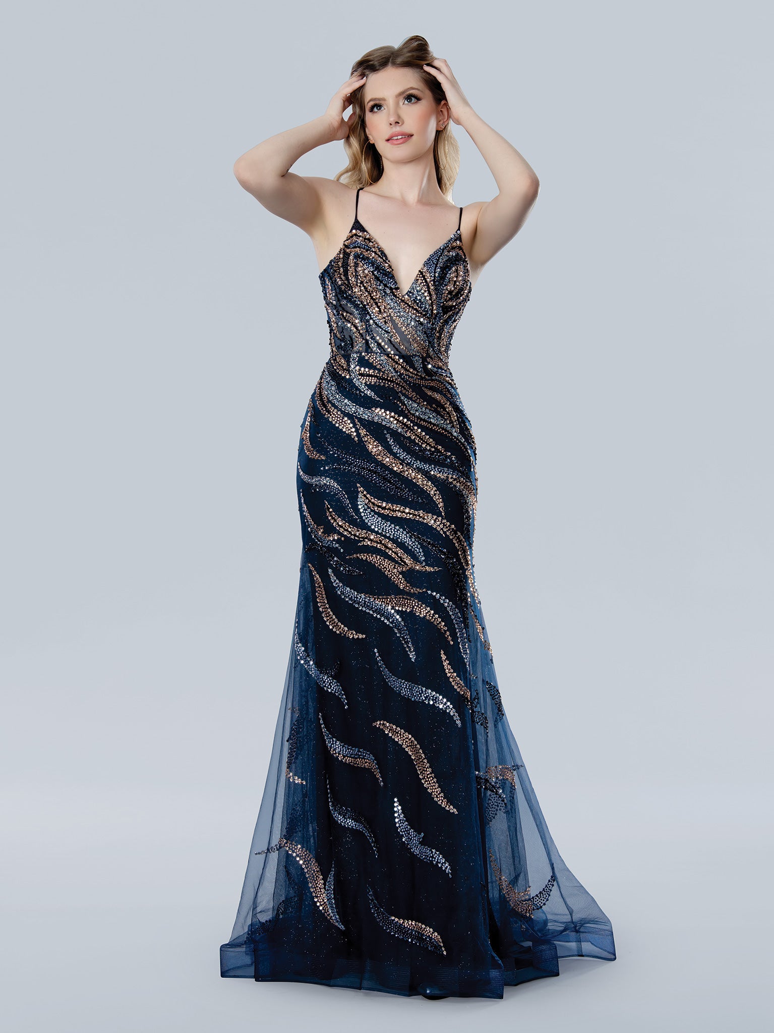 Stella Couture 25160 Long Mermaid Formal Sequin Prom Dress