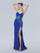 Prom Dresses Long Mermaid Fit Formal Beaded Floral Porm Dress Royal