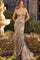 Prom Dresses Long Mermaid Formal Prom Dress Nude Silver Gold