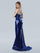 Prom Dresses Long Prom Slit Formal Metallic Dress Royal