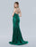 Prom Dresses Long Slit Fitted Formal Evening Prom Dress Emerald