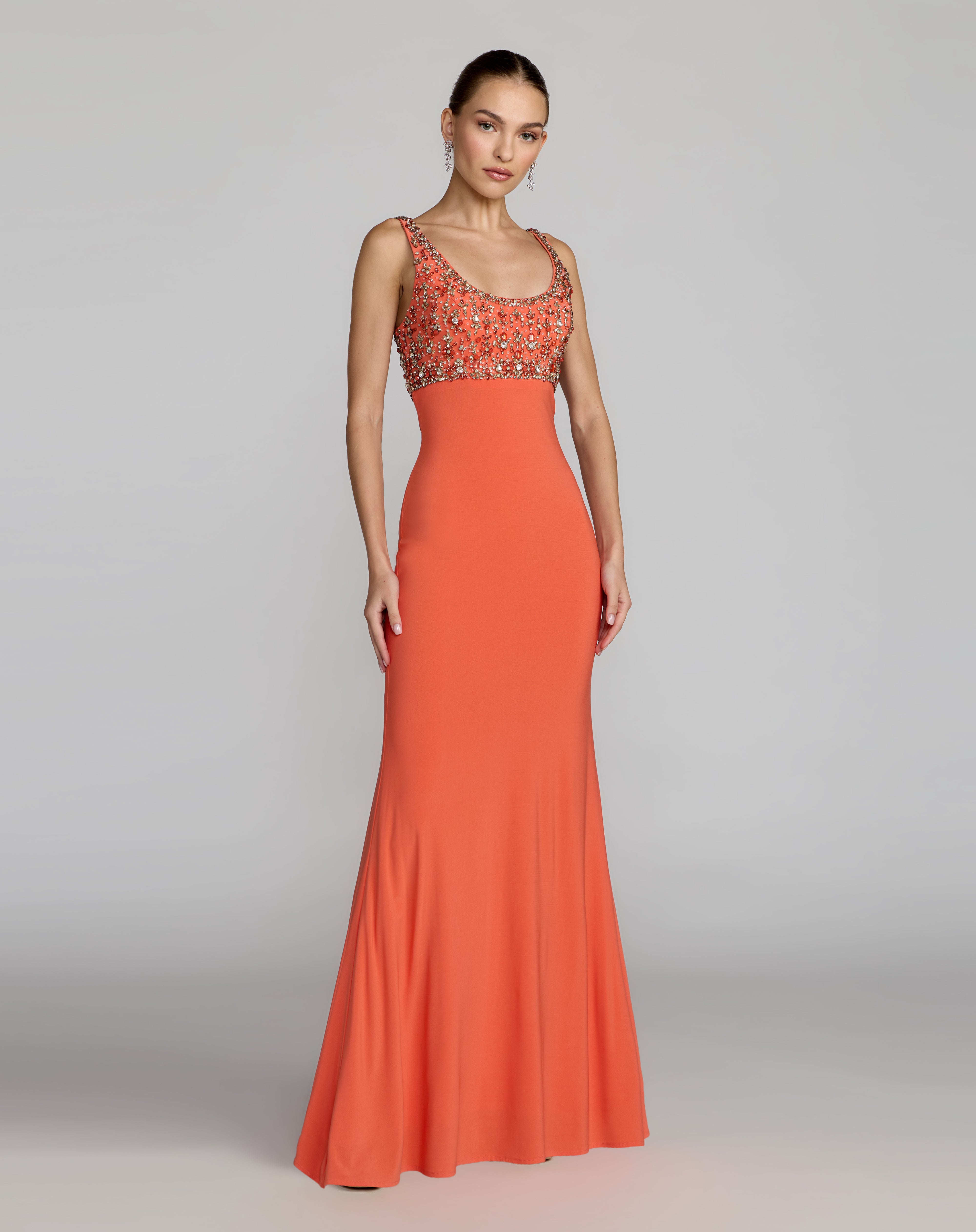 Scoop Floor-Length Jersey Prom Sheath/Column Mac Duggal 2253