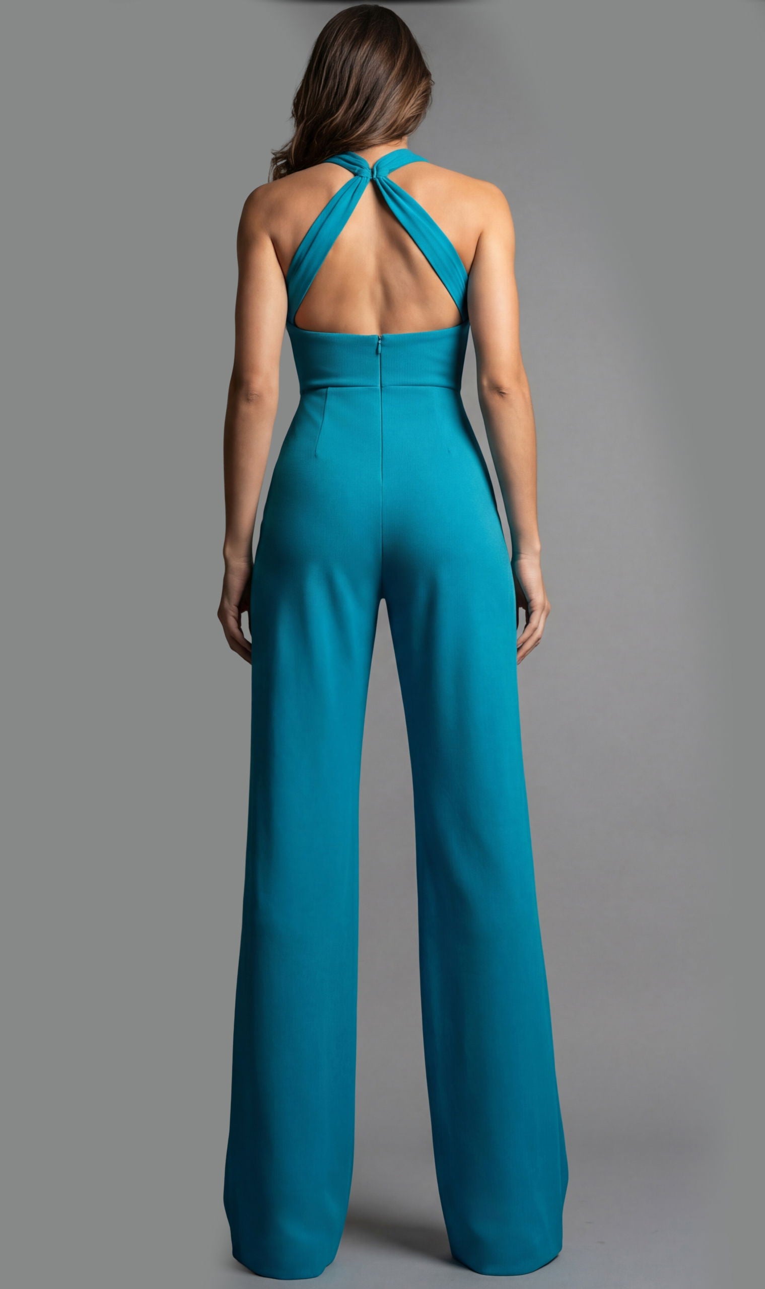 Jumpsuit Long Formal Evening Jumpsuit Jovani 22542 Peacock