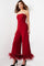 Jumpsuit Long Evening Feather Formal Jumpsuit Cranberry