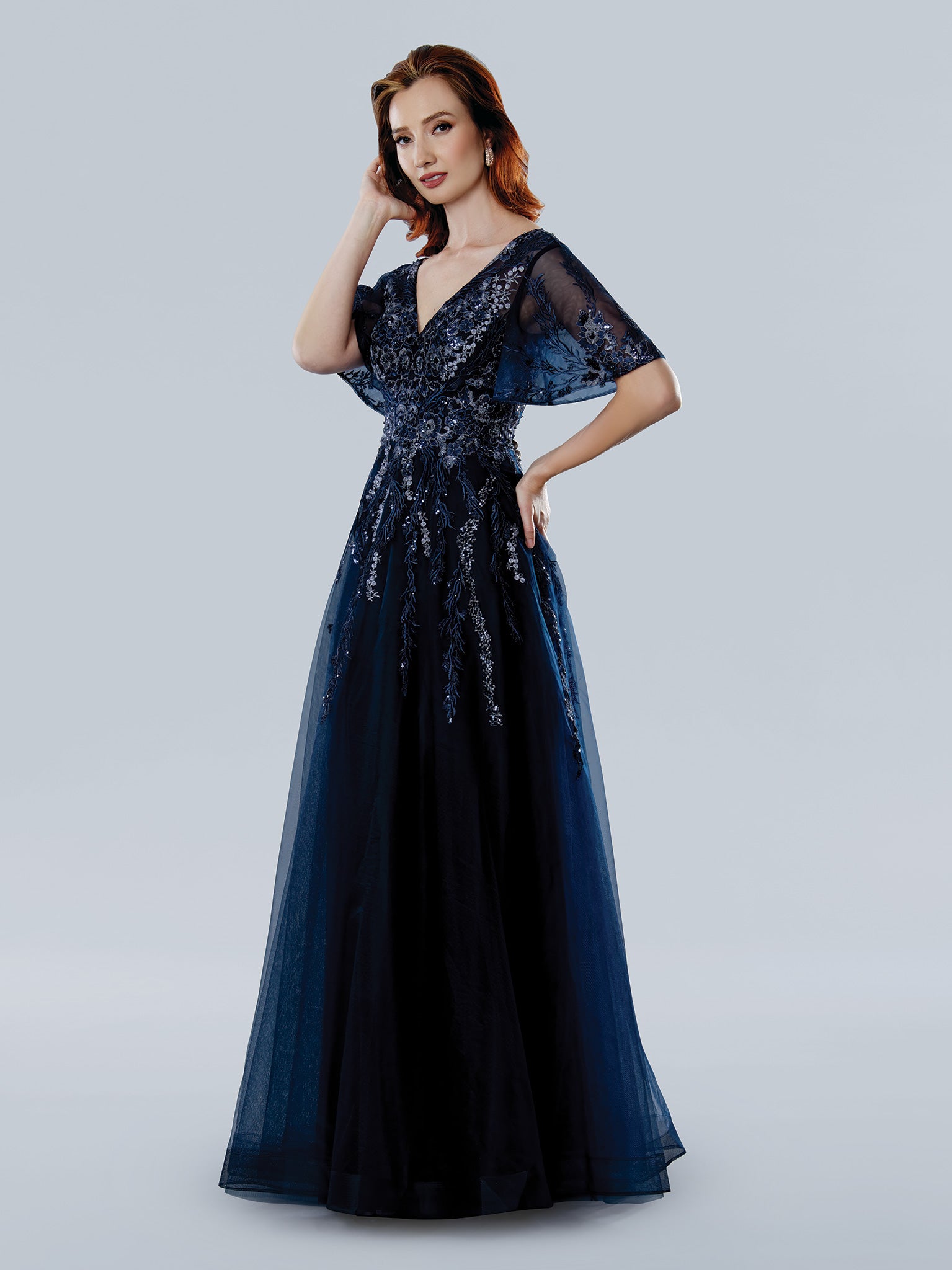 Stella Couture 25307 A Line Long Formal Floral Beaded Mother of the Bride Dress