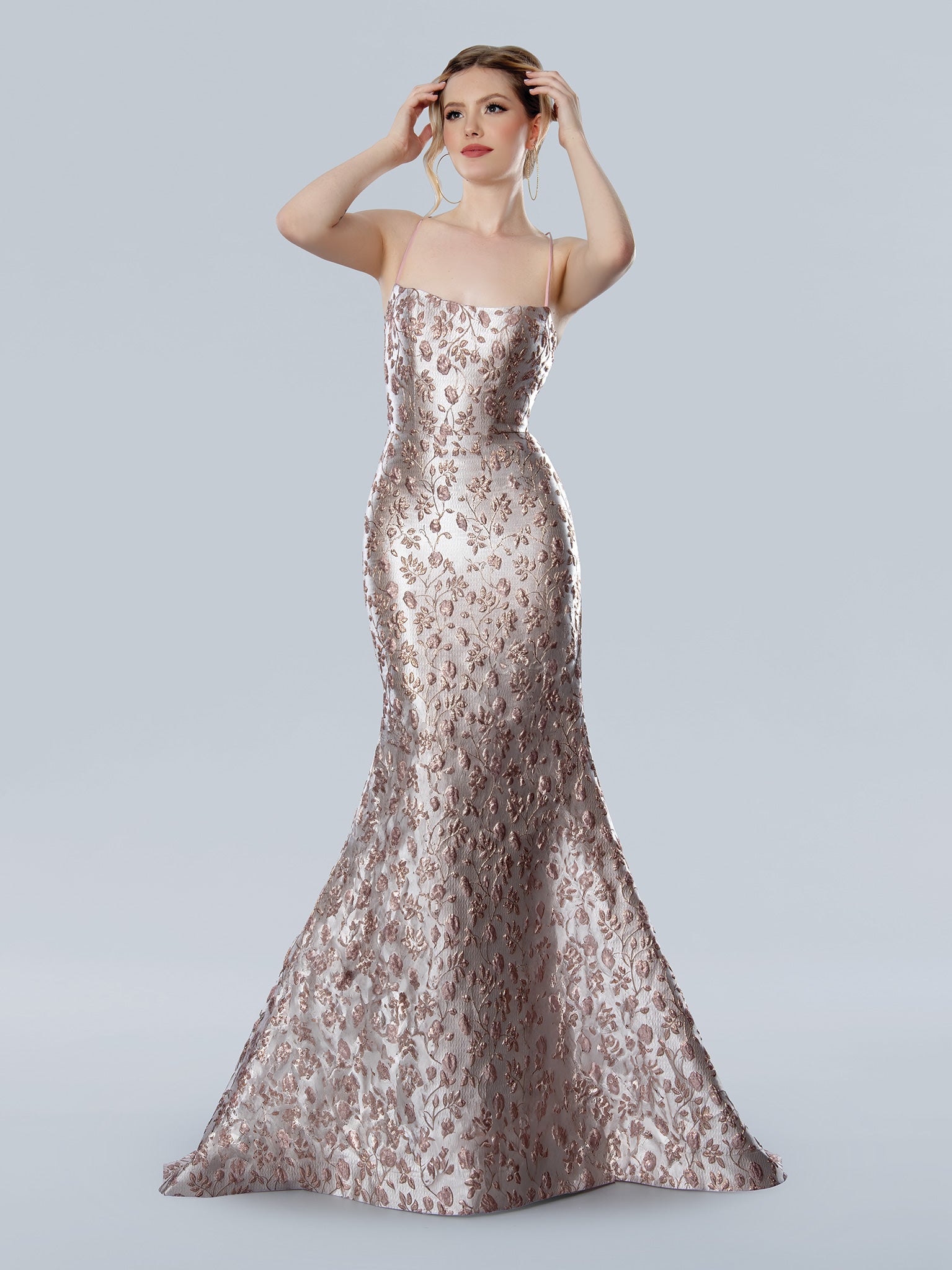 Prom Dresses Fitted Long Formal Mermaid Evening Prom Dress Rose