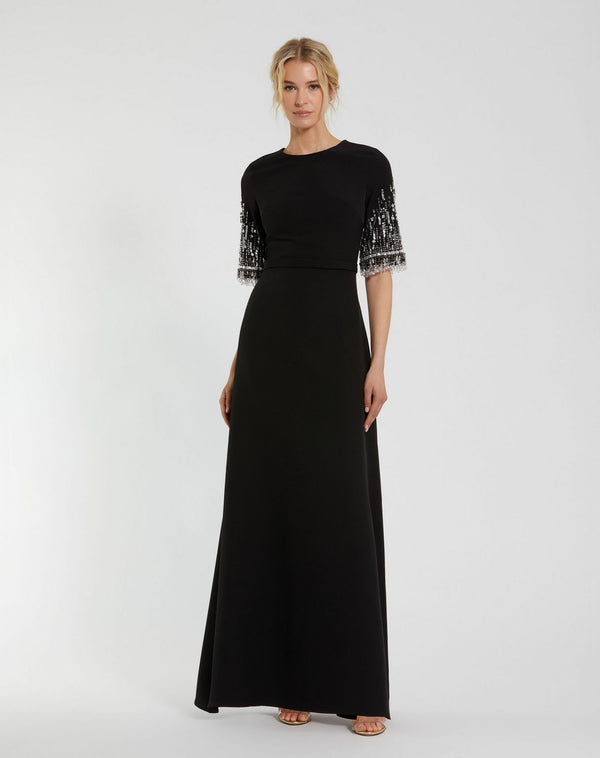 Beaded Long Dress A Line Formal Mac Duggal 2270