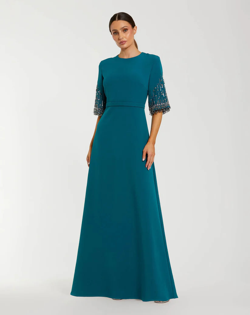 Formal Dresses Beaded Long A Line Formal Prom Dress Ocean