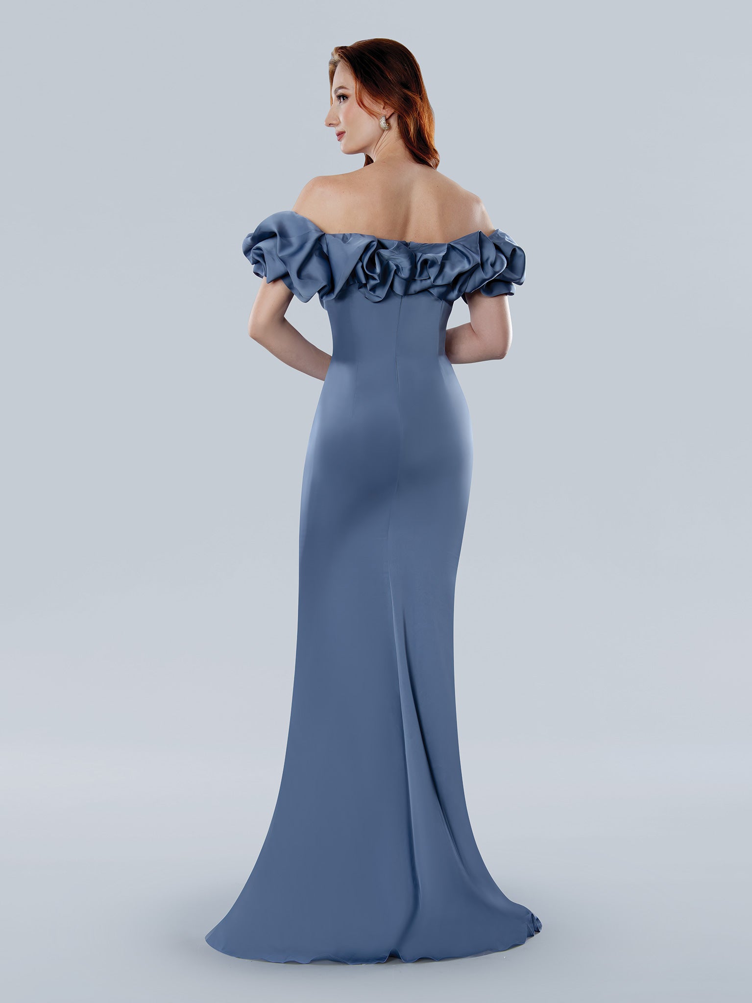Formal Dresses Long Ruffle Formal Evening Dress Pewter