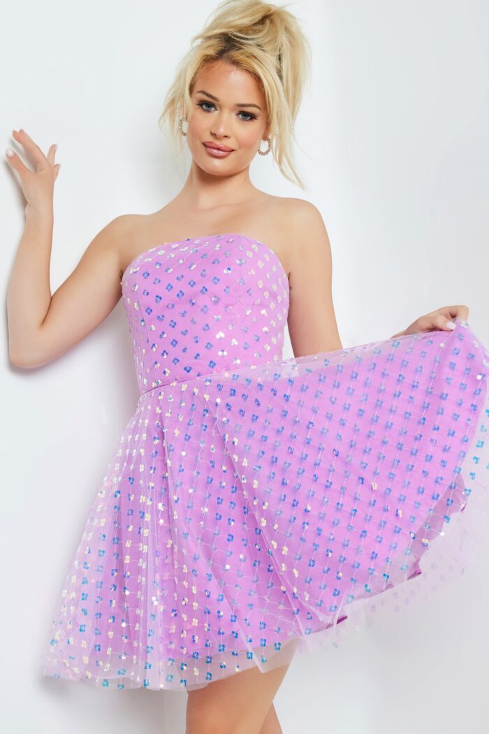 Cocktail Dresses Beaded Short Cocktail Dress Purple/Multi