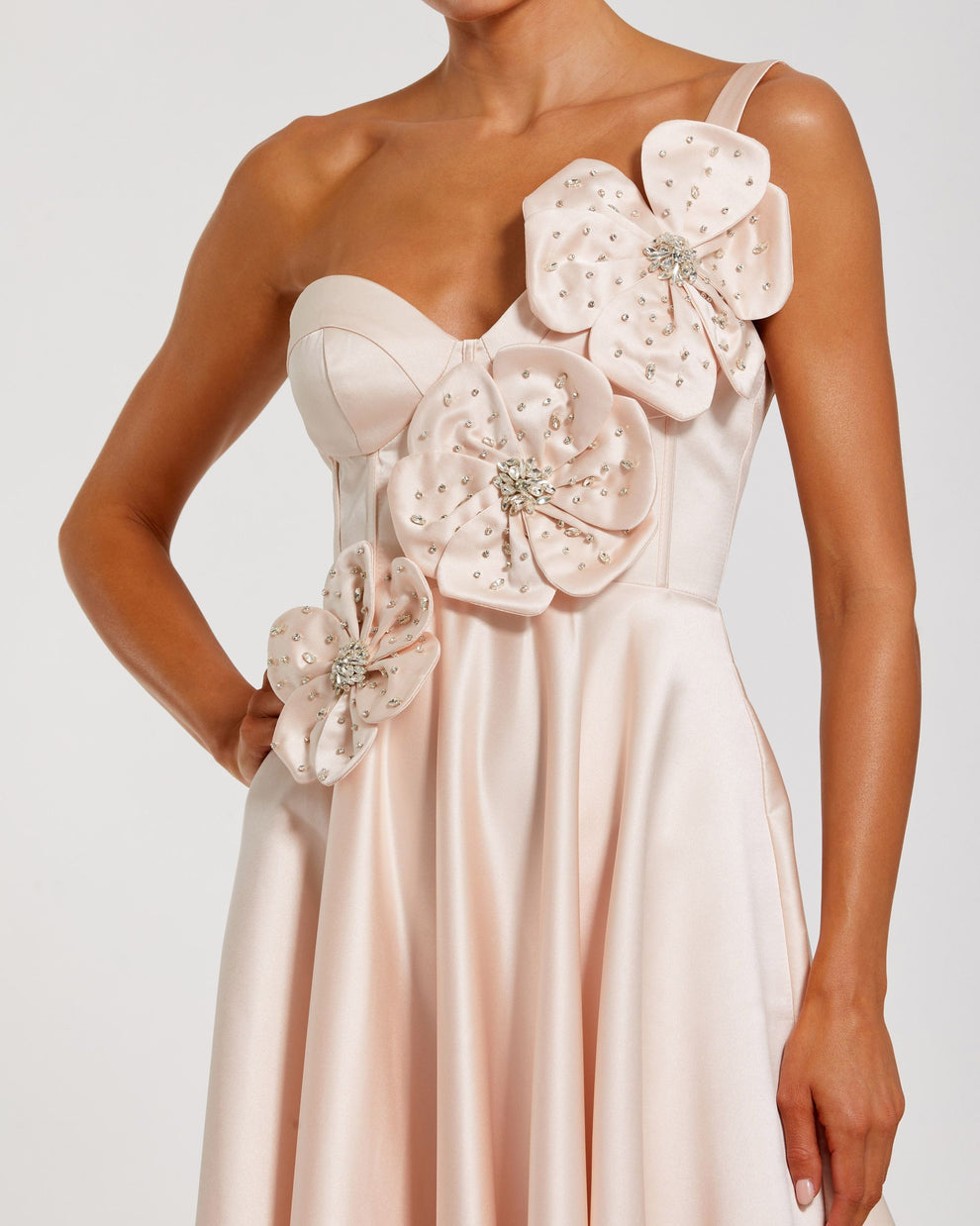 Prom Dresses Long Formal 3D Floral Applique Prom Dress Mac Duggal 2292 Oyster
