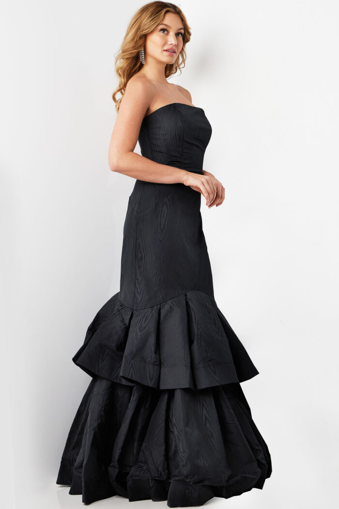 Prom Dresses Long Mermaid Ruffle Formal Prom Dress Black