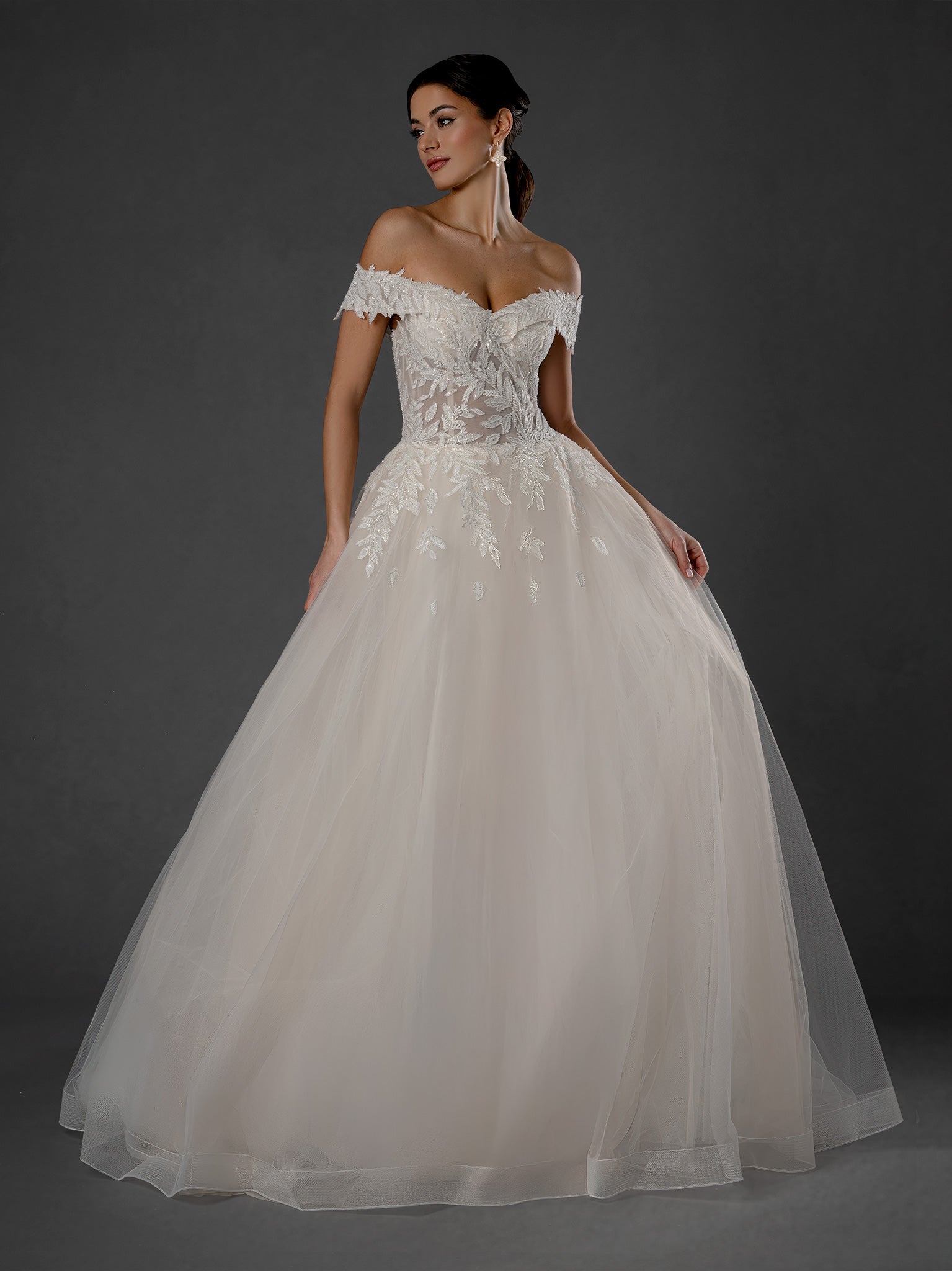 Wedding Dresses Ball Gown Long Sequin Beaded Wedding Dress Stella Couture 25581 Off White