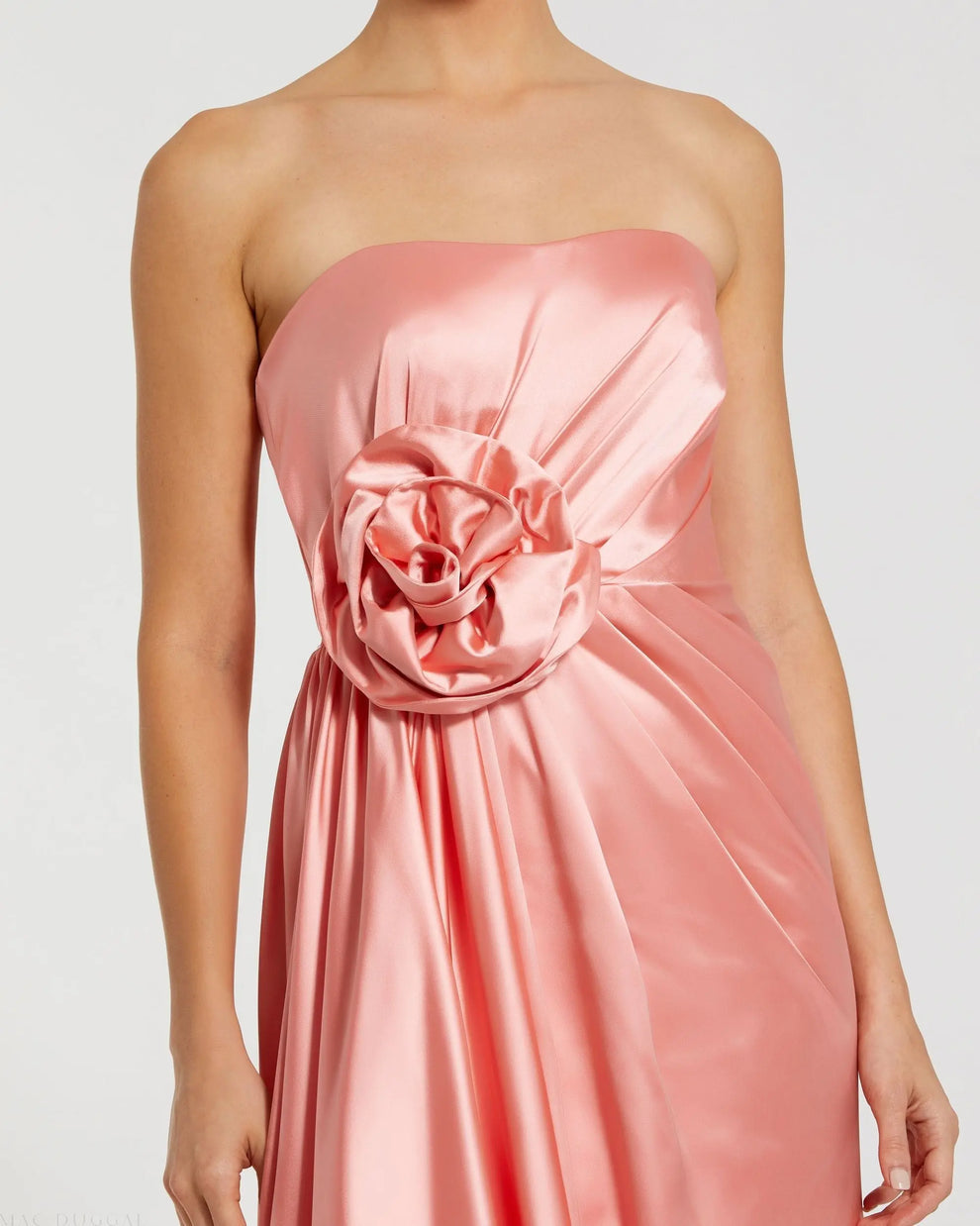 Prom Dresses Long Formal 3D Prom Pleated Dress Coral