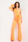Jumpsuit Sequin Feather Long Beaded Formal Jumpsuit Orange