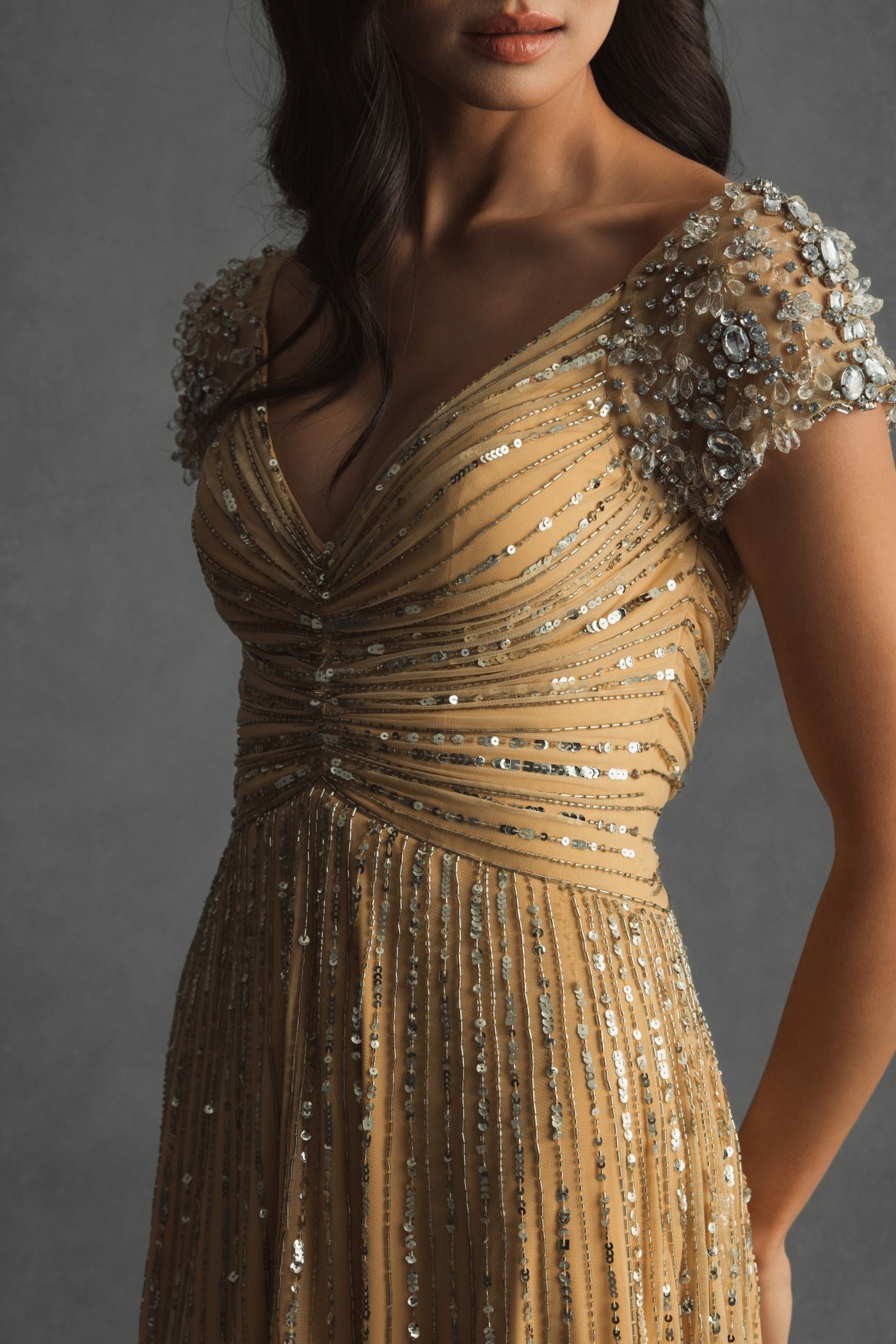 slim fit dress slacks Beaded Sequin Dress Long Formal Evening Mac Duggal 23042 – The Dress Outlet