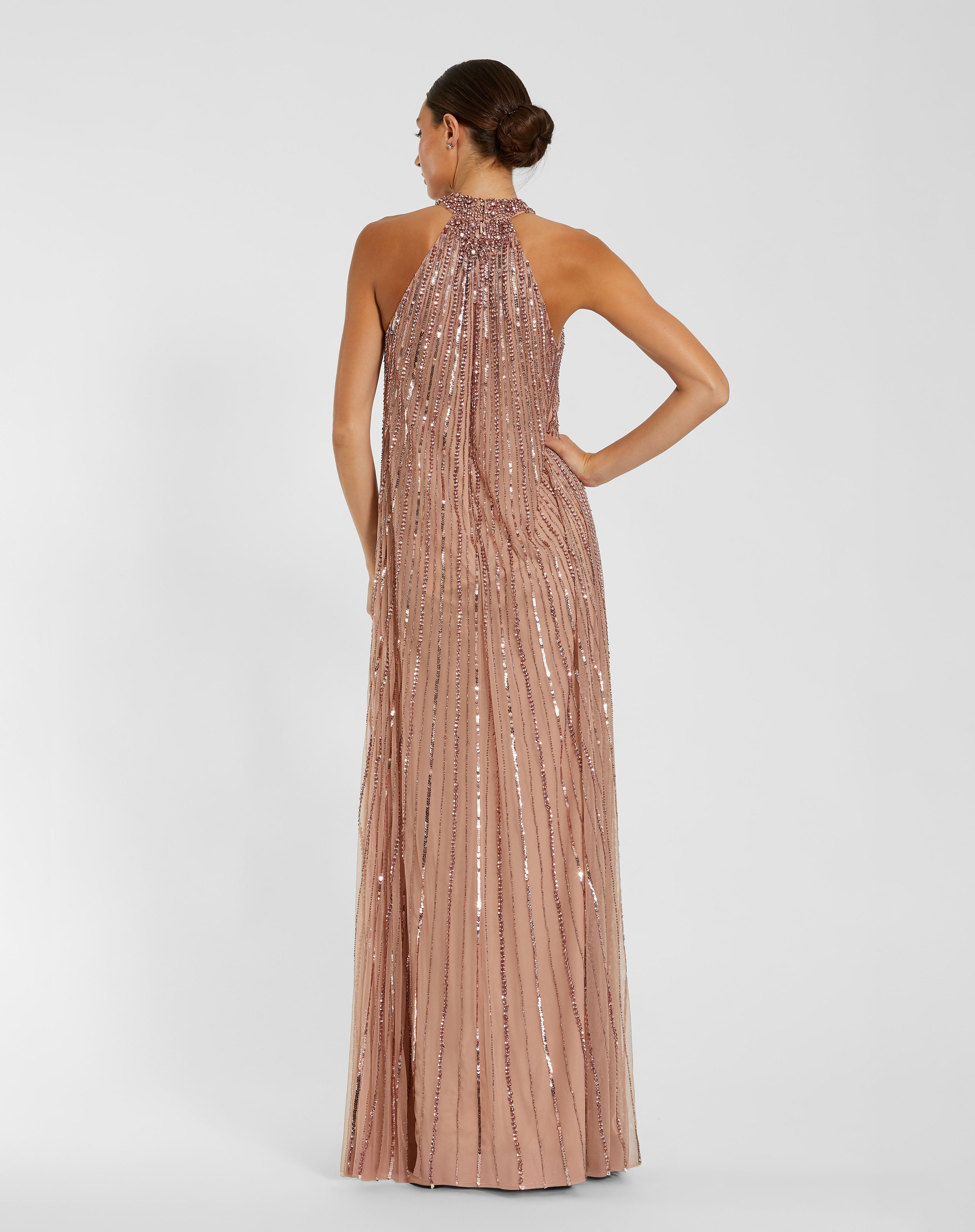 Formal Dresses Long Formal A Line Beaded Evening Gown Antique Rose