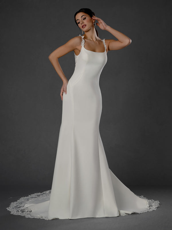 Long A Line Bridal Wedding Dress Lace