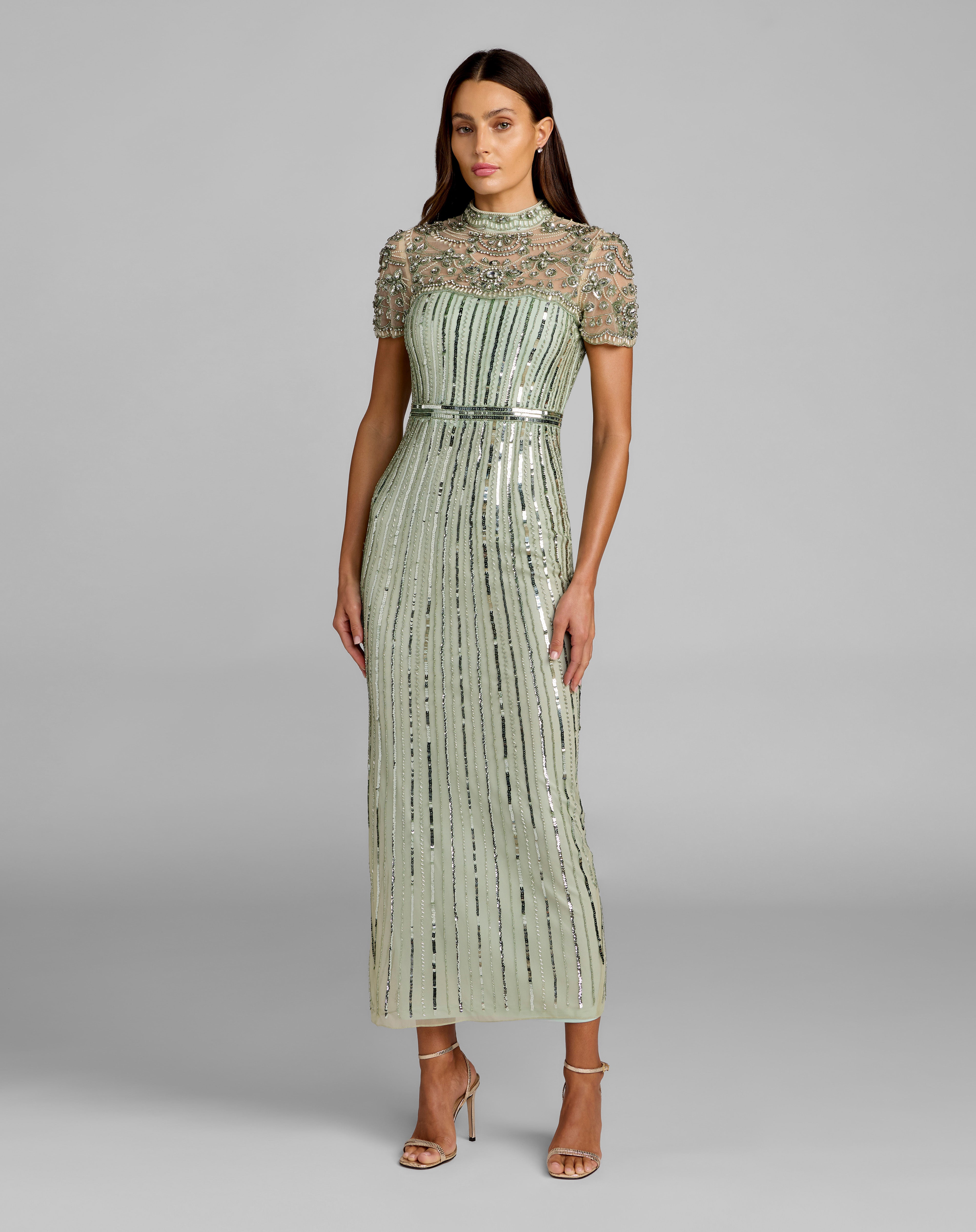 Illusion Midi Sequin Prom Sheath/Column Mac Duggal 23075