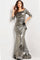 Formal Dresses Metallic Long Evening Formal Dress Pewter