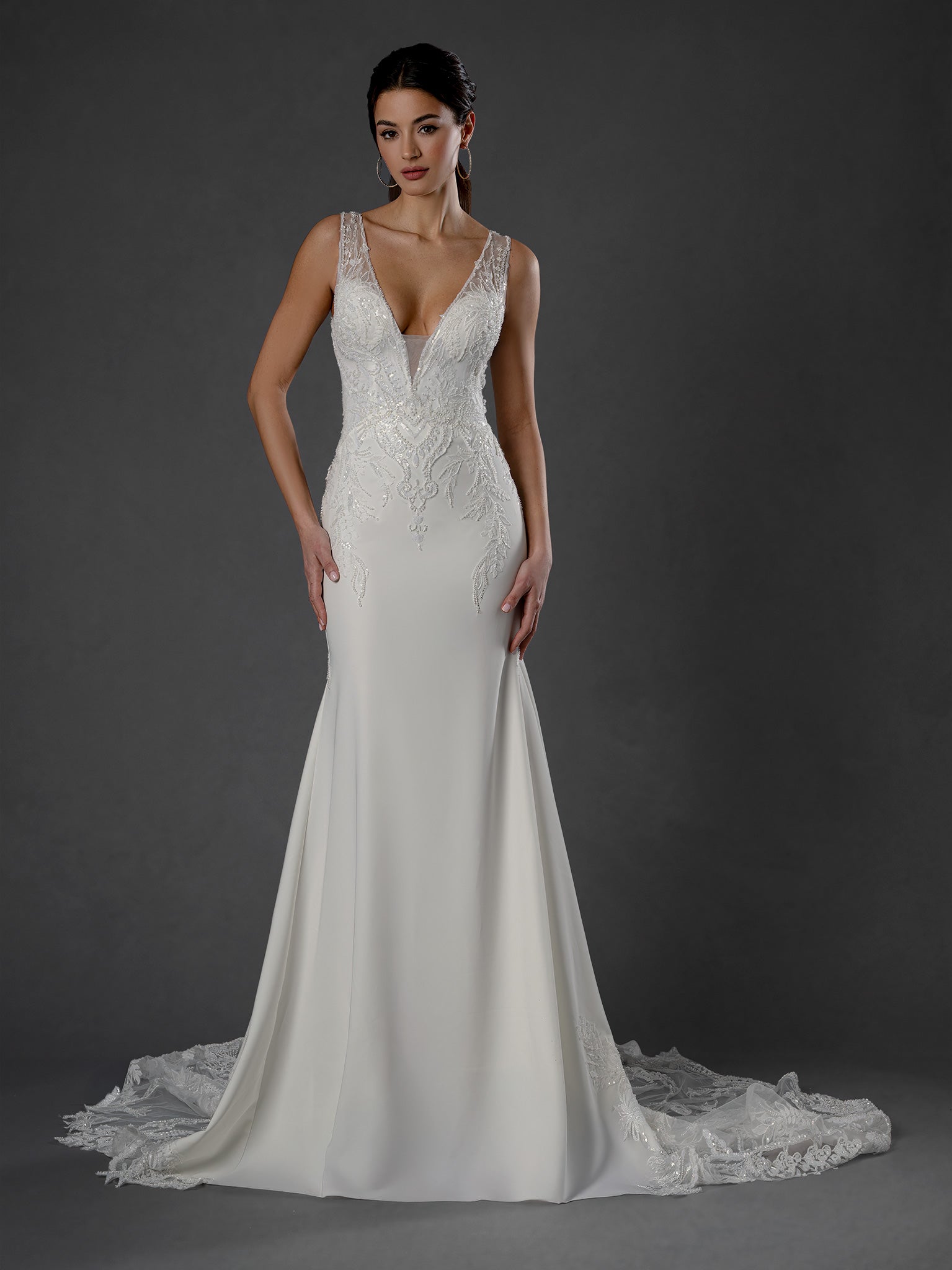 Wedding Dresses A Line Long Floral Wedding Dress Stella Couture 25558 Off White