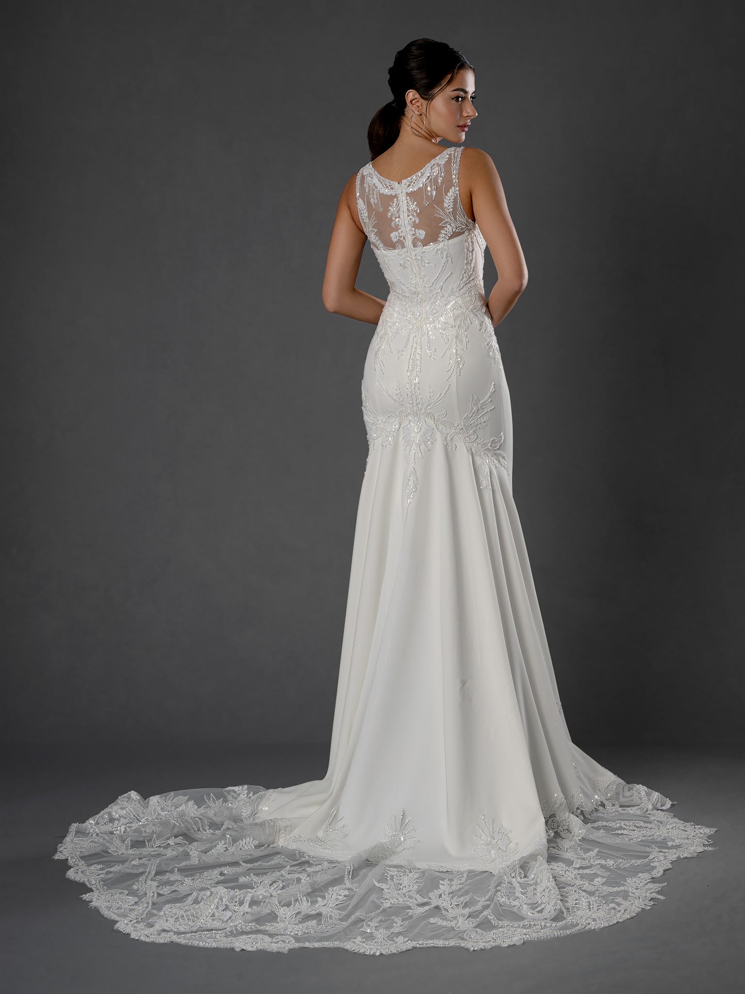 Wedding Dresses A Line Long Floral Wedding Dress Stella Couture 25558 Off White