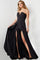 Jumpsuit High Slit Long A Line Formal Jumpsuit Black