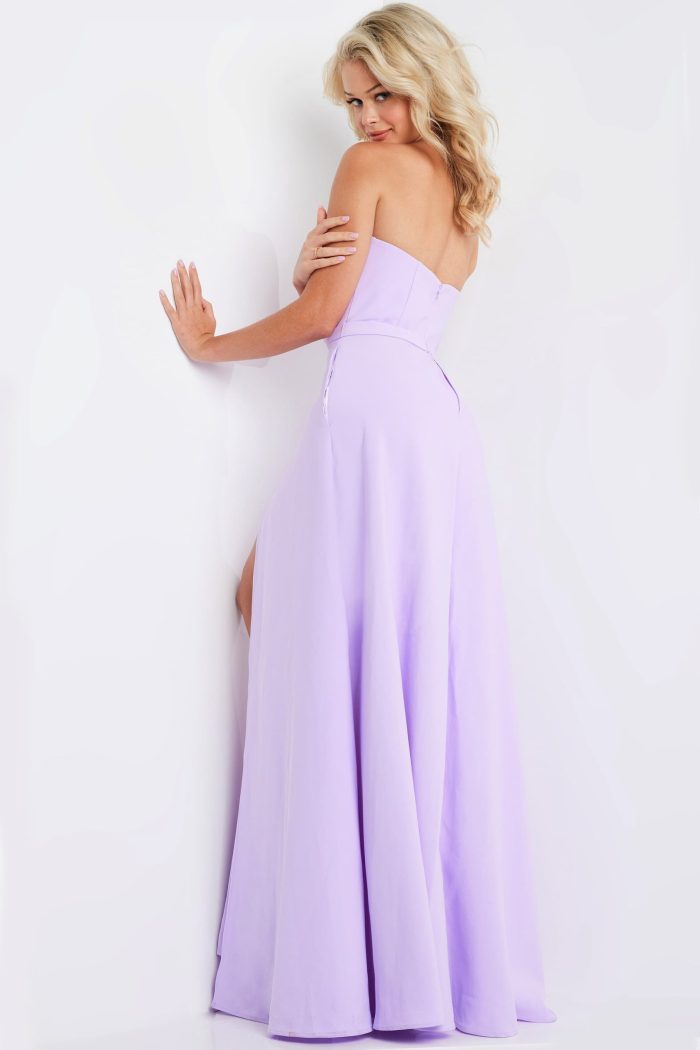 Jumpsuit High Slit Long A Line Formal Jumpsuit Lilac