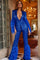 Pant Suit Long Sequin Two Piece Formal Pant Suit Royal