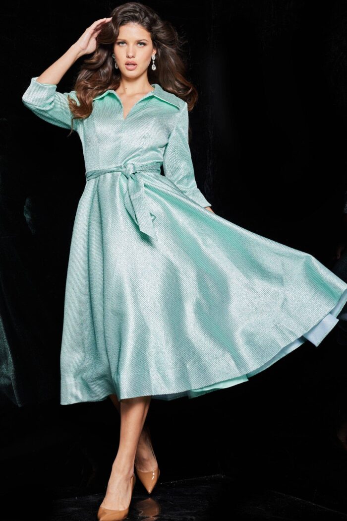 Formal Dresses Short Metallic Evening Formal Dress Light-Blue