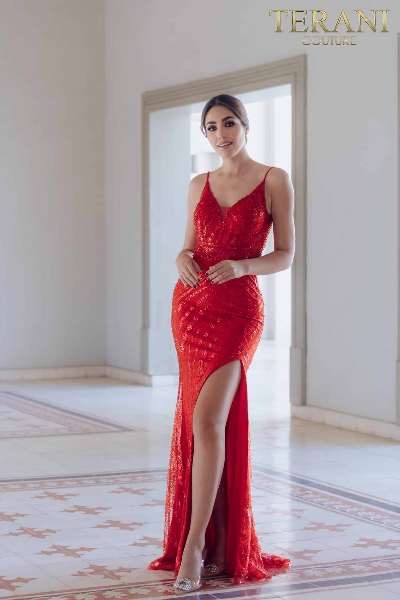 Prom Dresses Long Sequin Prom Formal Fitted Dress Red
